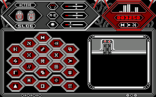 The Fifth Quadrant (Amstrad CPC) screenshot: Controls for the lift