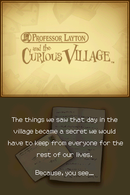 Professor Layton and the Curious Village (Nintendo DS) screenshot: The prologue