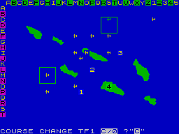 Pacific War (ZX Spectrum) screenshot: Contact with two enemy task forces