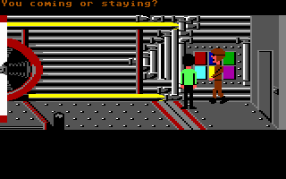 Zak McKracken and the Alien Mindbenders (Commodore 64) screenshot: In the space ship.