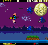 Fantastic Night Dreams: Cotton (Neo Geo Pocket Color) screenshot: Fighting some devils. NGPC