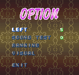 Fantastic Night Dreams: Cotton (Neo Geo Pocket Color) screenshot: Option screen in NGPC mode.
