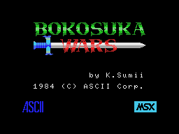 Bokosuka Wars (MSX) screenshot: Title screen