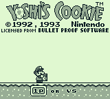Yoshi's Cookie (Game Boy) screenshot: Title Screen