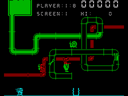 Super Pipeline II (ZX Spectrum) screenshot: Gameplay - the water is flowing