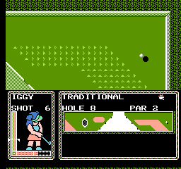 Mini-Putt (NES) screenshot: The arrows can sometimes be helpful