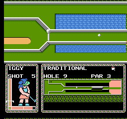 Mini-Putt (NES) screenshot: The opening and clos door can get in the way