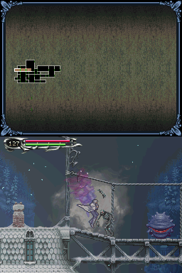 Castlevania: Dawn of Sorrow (Nintendo DS) screenshot: Battling Castlevania's staple enemy - Skeletons!