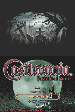 Castlevania: Portrait of Ruin (Nintendo DS) screenshot: Title screen