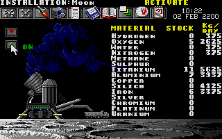 Millennium: Return to Earth (Atari ST) screenshot: Mining operations