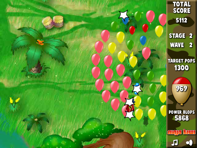 Bloons Super Monkey (Browser) screenshot: Stage 2 wave 2