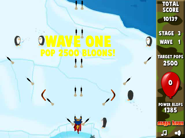 Bloons Super Monkey (Browser) screenshot: Start of stage 3