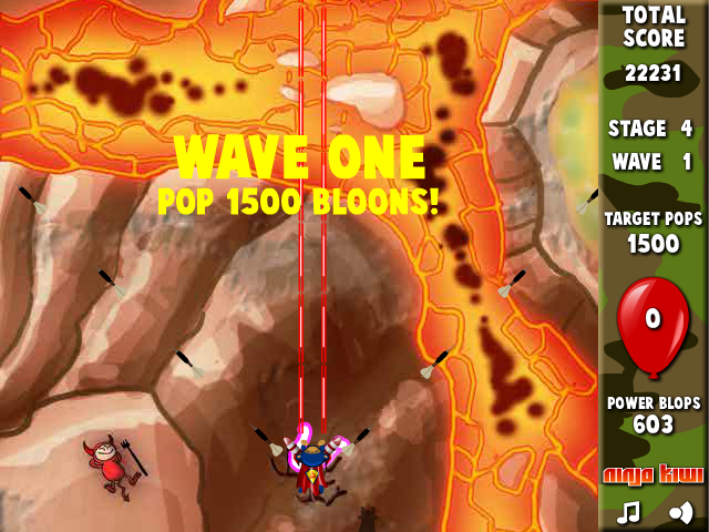 Bloons Super Monkey (Browser) screenshot: Start of stage 4