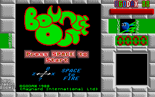 Bounce Out (Atari ST) screenshot: Title screen