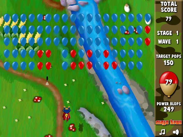 Bloons Super Monkey (Browser) screenshot: Stage 1 wave 1