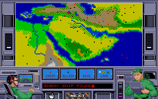 Airstrike USA (Amiga) screenshot: Mission briefing - Middle East