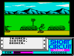 Short Circuit (ZX Spectrum) screenshot: Back into action