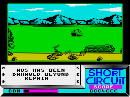 Short Circuit (ZX Spectrum) screenshot: Game over