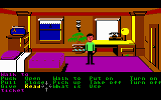 Zak McKracken and the Alien Mindbenders (Commodore 64) screenshot: Hi! I'm Zak, and I have to save the world from Aliens!