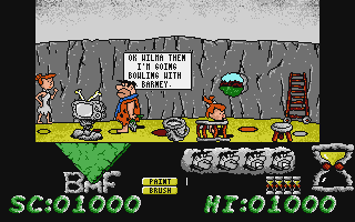 The Flintstones (Atari ST) screenshot: Work before pleasure