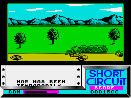 Short Circuit (ZX Spectrum) screenshot: Life lost
