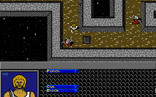 DarkSpyre (Amiga) screenshot: Fighting monsters