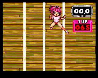 Bishi Bashi Special (PlayStation) screenshot: SBB: left & right jumping girl. The title of the mini-game says it all.