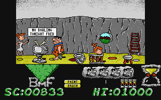 The Flintstones (Atari ST) screenshot: Wilma is not happy