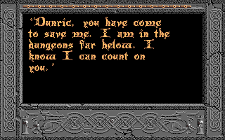 The Immortal (Amiga) screenshot: ...but your name is not Dunric.