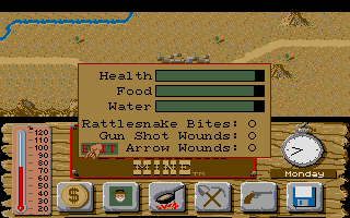 Lost Dutchman Mine (Atari ST) screenshot: Status is looking good