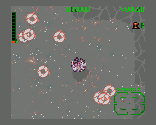 Blastar (Amiga) screenshot: Using a smart-bomb to kill all enemies on the screen at once.
