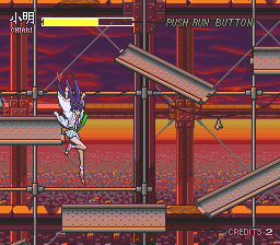 Kishin Dōji Zenki FX: Vajra Fight (PC-FX) screenshot: Don't fall, Chiaki!