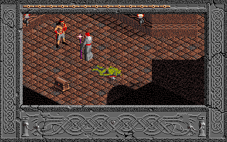 The Immortal (Amiga) screenshot: Defeated another Orc, now I can talk to that adventurer.