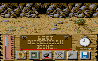 Lost Dutchman Mine (Atari ST) screenshot: This might be a place worth exploring