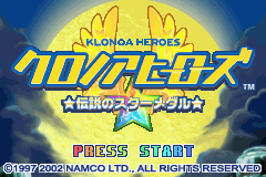 Klonoa Heroes: Densetsu no Star Medal (Game Boy Advance) screenshot: Title screen