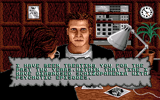 Clive Barker's Nightbreed: The Interactive Movie (Amiga) screenshot: You have some mental problems...