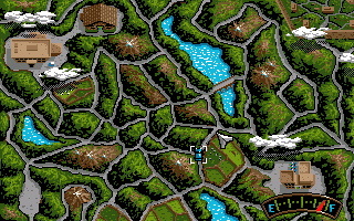 Clive Barker's Nightbreed: The Interactive Movie (Amiga) screenshot: You can travel around on this map, but you can only visit three places.