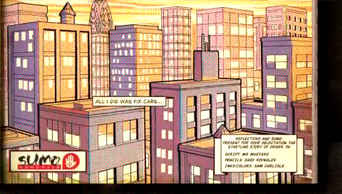 Driver '76 (PSP) screenshot: Story telling comics between jobs.