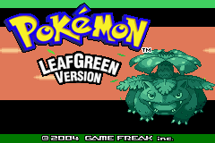 Pokémon LeafGreen Version (Game Boy Advance) screenshot: Title screen