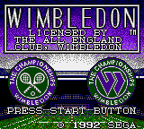 Wimbledon Championship Tennis (Game Gear) screenshot: Title screen