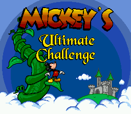 Mickey's Ultimate Challenge (Genesis) screenshot: Title screen.