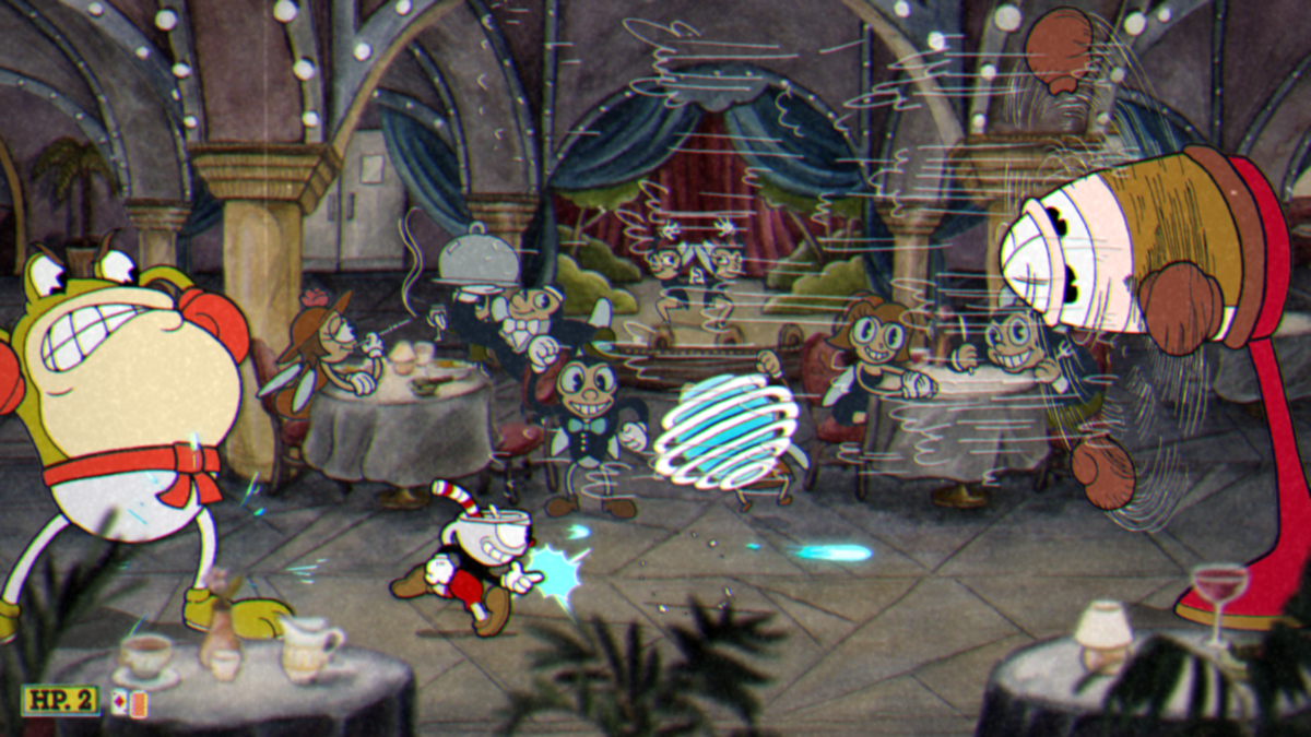 Cuphead (Windows) screenshot: All bosses have several distinct phases when they completely change their attacks and often their appearance
