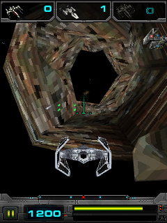 Star Wars: Imperial Ace (J2ME) screenshot: Entering a tunnel
