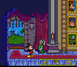 Mickey's Ultimate Challenge (SNES) screenshot: Mickey gains a bar of gold.