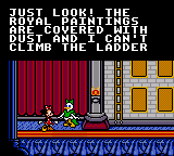 Mickey's Ultimate Challenge (Game Gear) screenshot: Daisy needs help with the royal paintings.