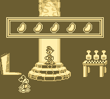 Mickey's Ultimate Challenge (Game Boy) screenshot: By trading the items he gained with the right characters, Mickey gains some magic beans... what would those magic beans do? He wonders...
