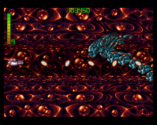 Blastar (Amiga) screenshot: Some kind of giant snake...