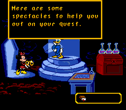 Mickey's Ultimate Challenge (Genesis) screenshot: Minnie then gains a pair of eyeglasses.