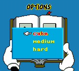 Mickey's Ultimate Challenge (Game Gear) screenshot: Difficulty selection.
