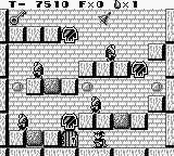 Solomon's Club (Game Boy) screenshot: Level 2 room 1, the key is way up there
